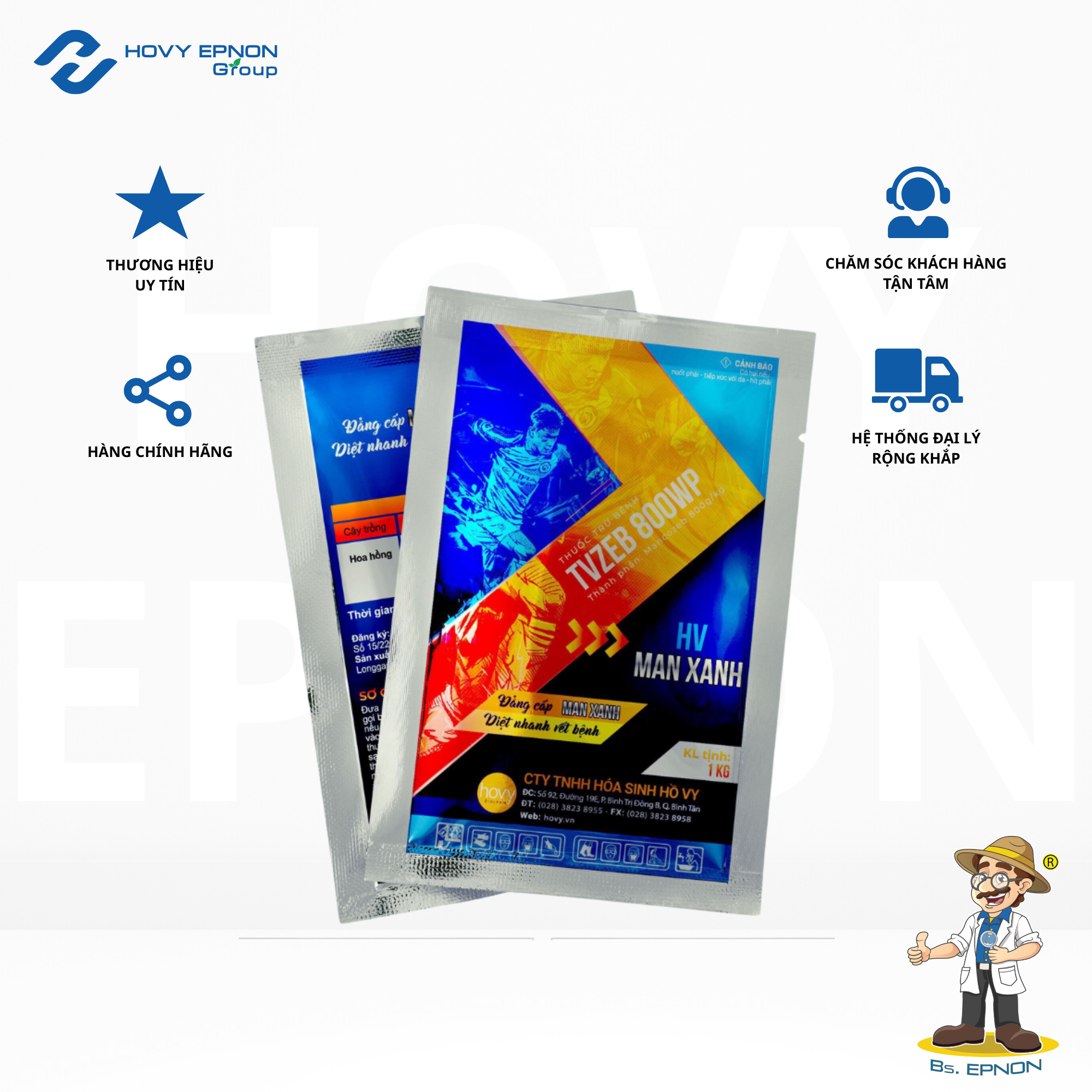 Thuốc trừ bệnh HV MAN XANH 800WP