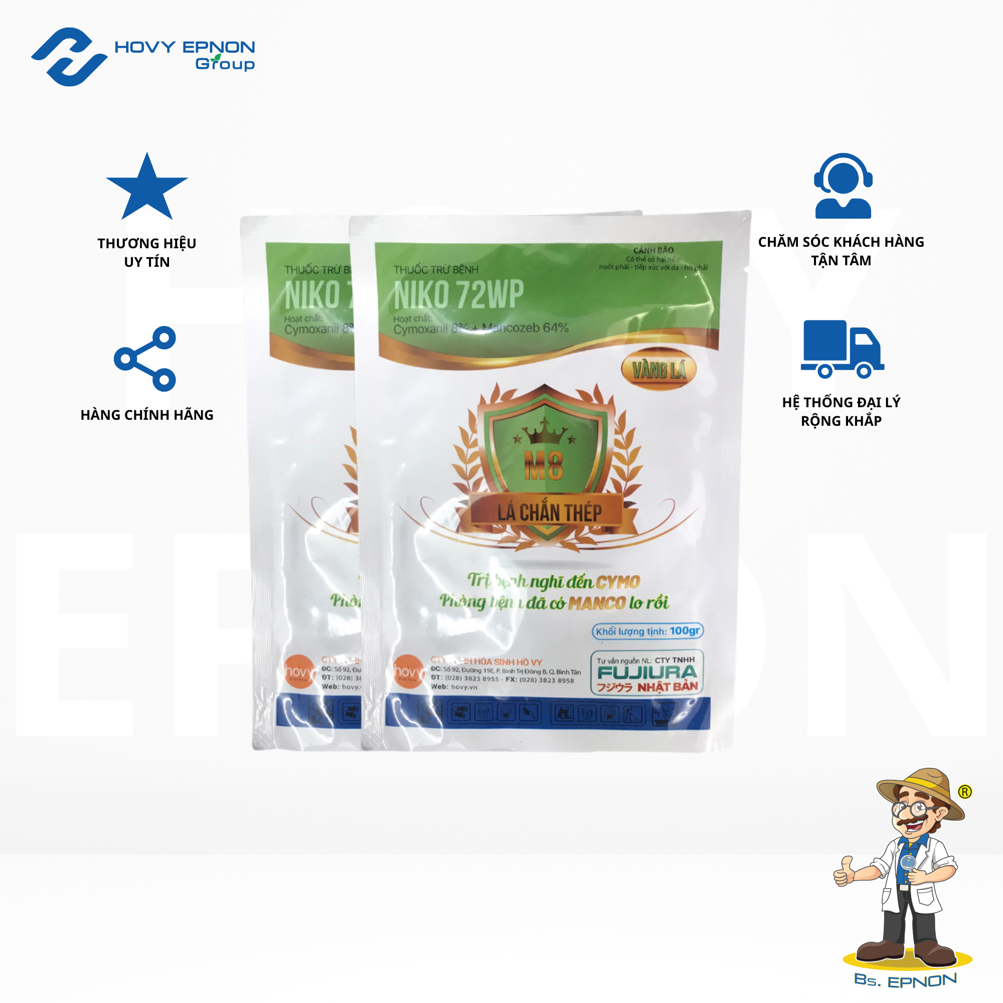 Thuốc trừ bệnh LÁ CHẮN THÉP 72WP