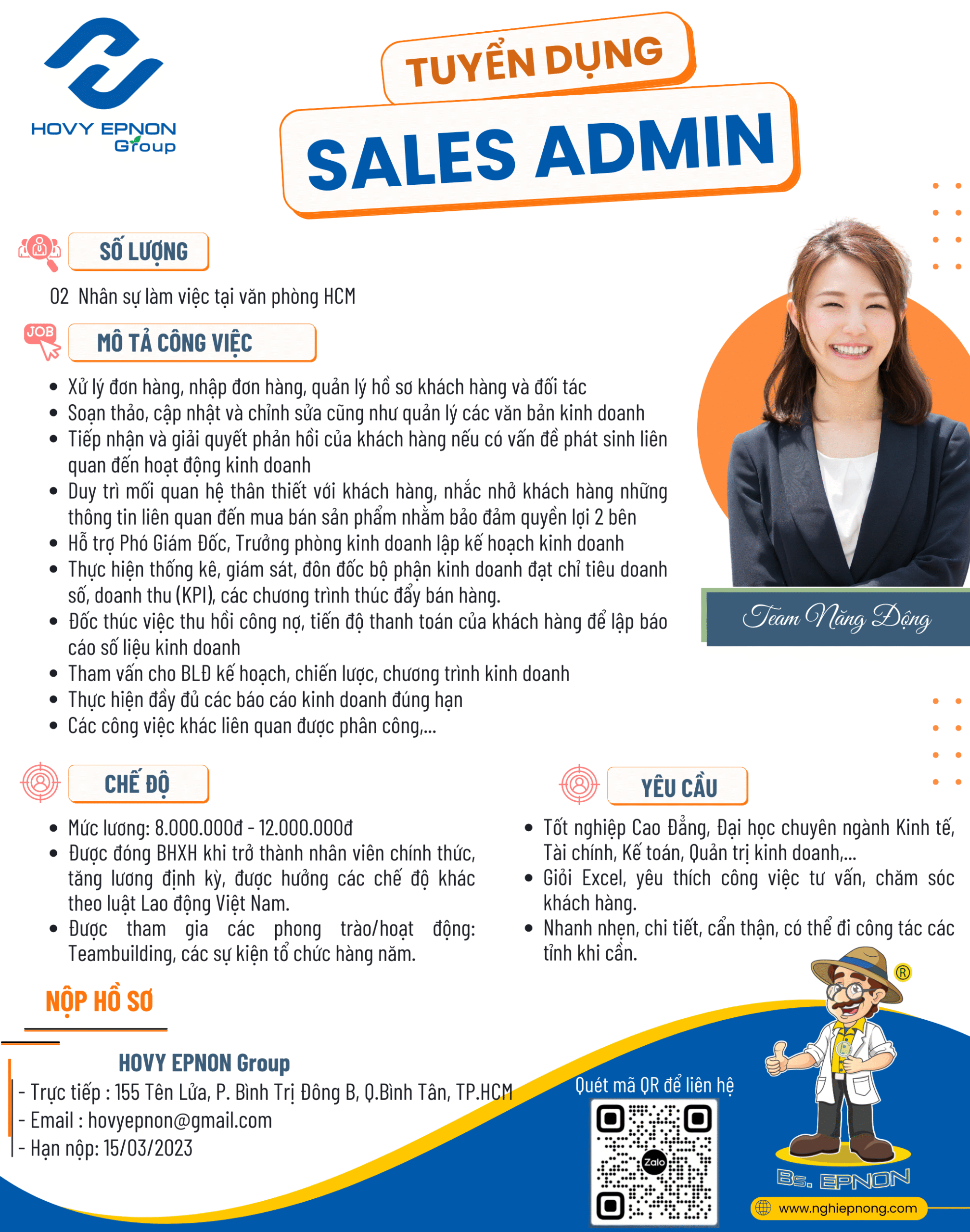 TUYỂN DỤNG SALE ADMIN